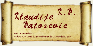 Klaudije Matošević vizit kartica